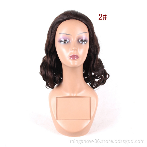 Hair Straight Wig Peruvian Remy Hair Mid-Length Human Hair Wigs For Women Natural Color Full Machine Made Wigs With Bang